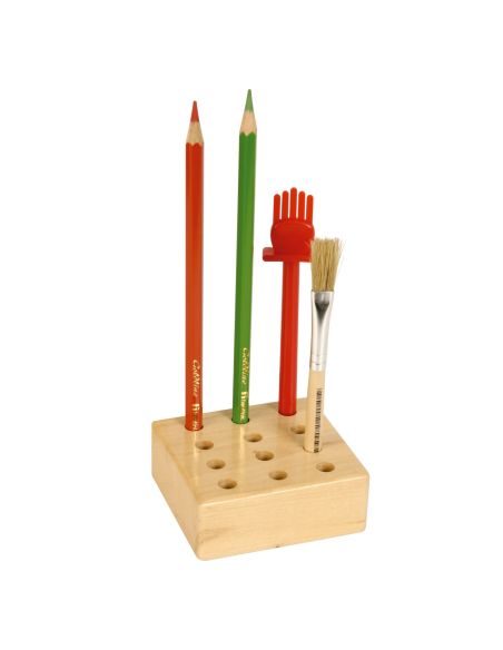Bloc de conservation pour crayons et pinceaux 12 trous - Fournitures scolaires et bureau