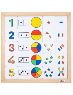 Puzzle d’association nombres 1 à 5 en bois | Numération 2