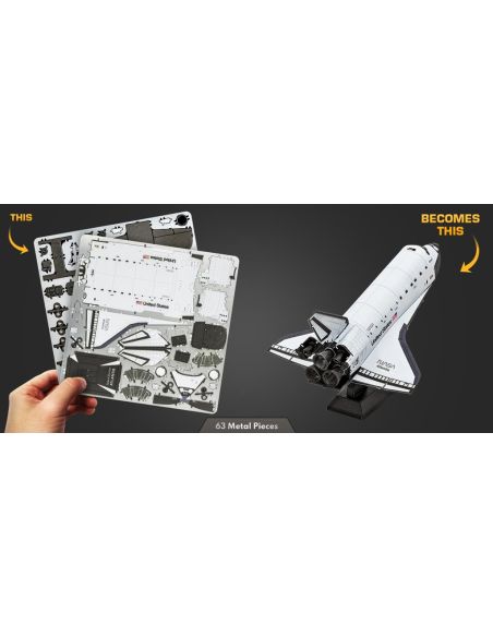 Navette Atlantis Metal Earth couleur sur socle, maquette 3D sans colle (14+)