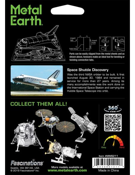 Navette Discovery Metal Earth sur socle – maquette 3D sans colle (1:355)
