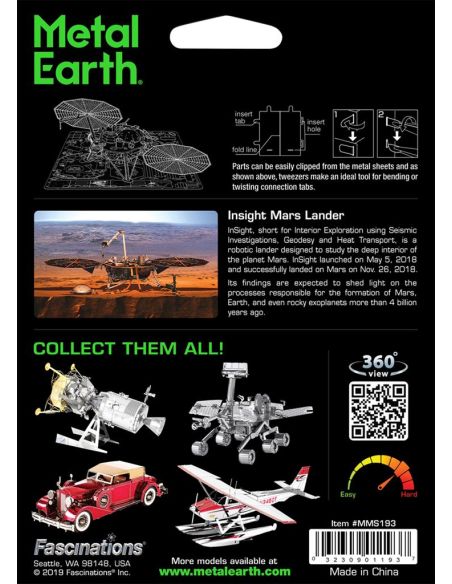 Maquette InSight Mars Lander Metal Earth – sonde martienne à assembler