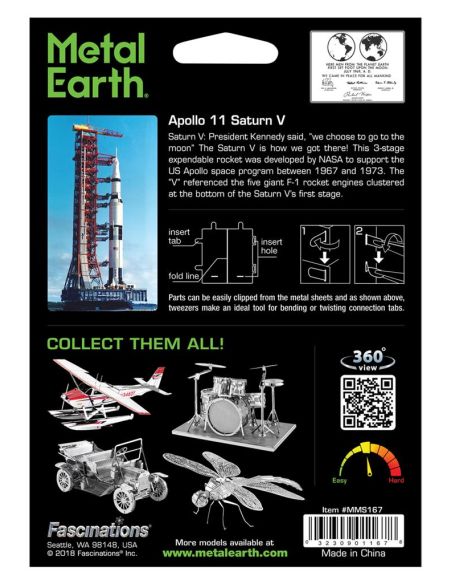 Maquette Saturn V Apollo 11 Metal Earth – fusée lunaire à assembler