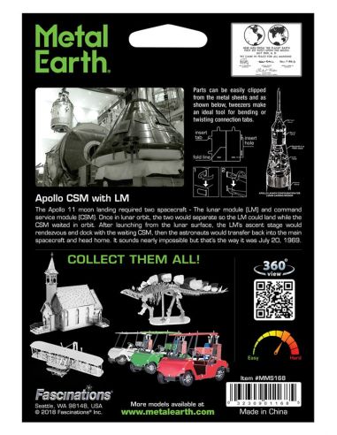 Maquette Apollo CSM + module lunaire LM Metal Earth – mission Apollo