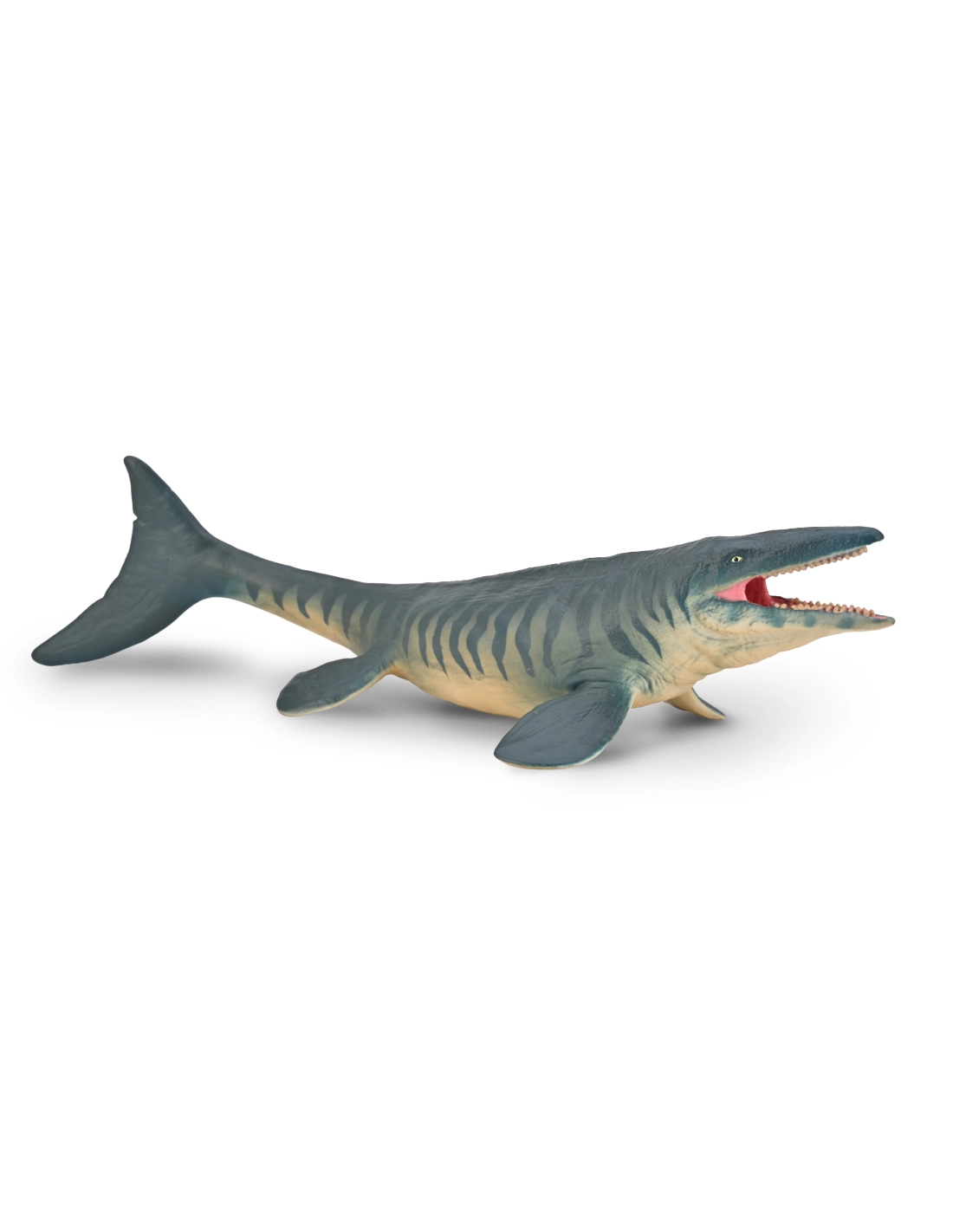 Figurine Tylosaurus CollectA 80048 vue de profil, mosasaure géant gueule ouverte