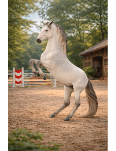 Figurine Étalon Lipizzan Gris Pommelé en Levade | CollectA 1:20 2