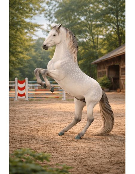 Figurine Étalon Lipizzan Gris Pommelé en Levade | CollectA 1:20
