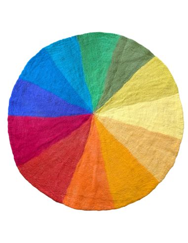 Grand tapis laine arc-en-ciel 150 cm — Jeu libre dès 1 an