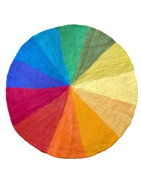 Grand tapis laine arc-en-ciel 150 cm — Jeu libre dès 1 an