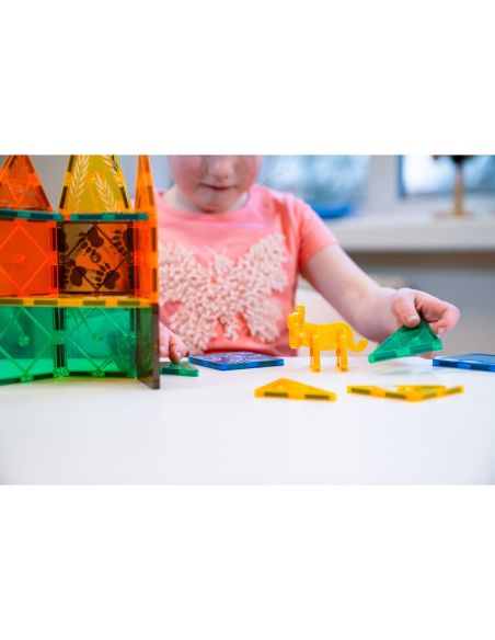 Tuiles magnétiques Safari MagGenius — 38 pièces | Animaux interchangeables & imprimés