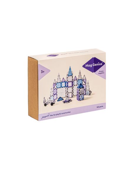 Tuiles magnétiques Sapphire 100 pcs | Bleu saphir MagGenius