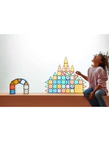 Tuiles magnétiques Pastel MagGenius | 70 pièces douces