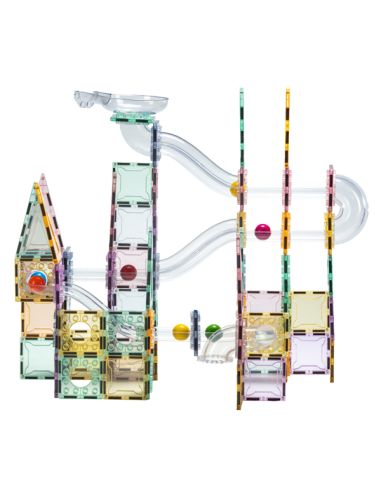 Piste à billes magnétique pastel 100 pcs | Tubes & château