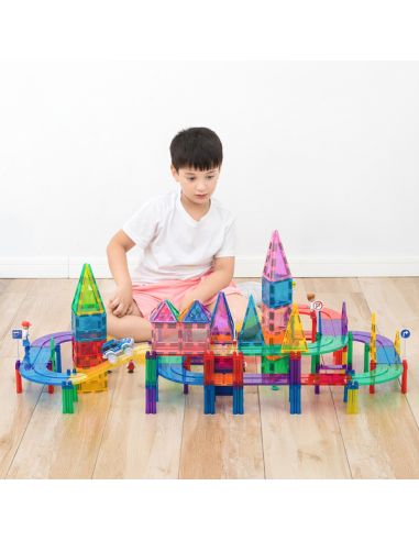 Piste de course magnétique 120 pcs | 2 voitures incluses