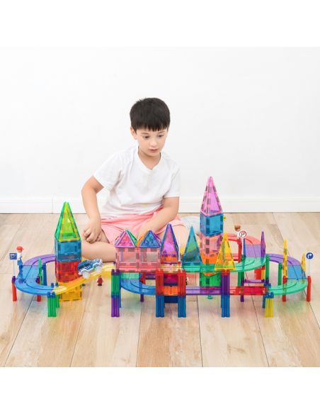 Piste de course magnétique 120 pcs | 2 voitures incluses