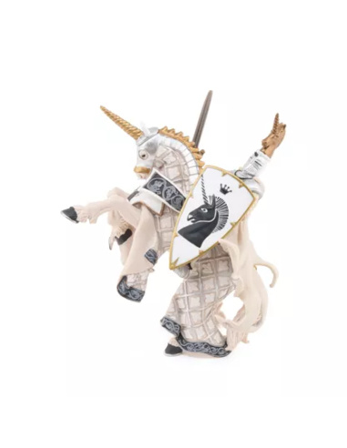 Cheval Maître Armes Cimier Licorne Papo 39916 | Médiéval