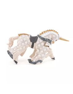 Cheval Maître Armes Cimier Licorne Papo 39916 | Médiéval 2
