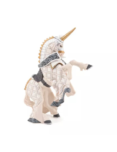 Cheval Maître Armes Cimier Licorne Papo 39916 | Médiéval