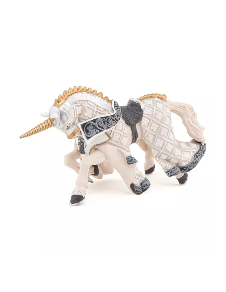 Cheval Maître Armes Cimier Licorne Papo 39916 | Médiéval