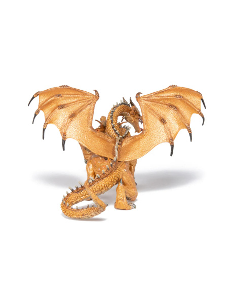 Dragon deux têtes or Papo 38938 — figurine fantastique, Le Médiéval