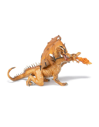 Dragon deux têtes or Papo 38938 — figurine fantastique, Le Médiéval