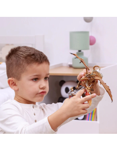 Dragon deux têtes or Papo 38938 — figurine fantastique, Le Médiéval