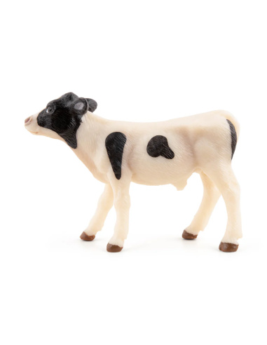 Veau noir et blanc Papo 51149 — figurine ferme éducative