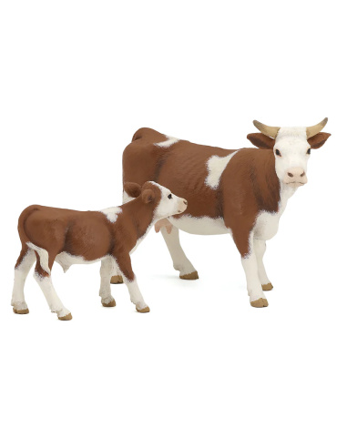Veau simmental Papo 51134 — Figurine la ferme en miniature