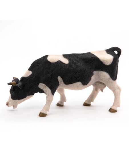 Figurine Vache noire et blanche broutant Papo 51150 — Figurine réaliste