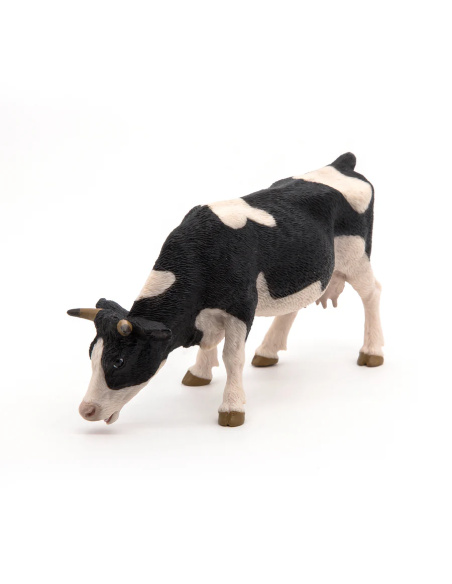 Figurine Vache noire et blanche broutant Papo 51150 — Figurine réaliste