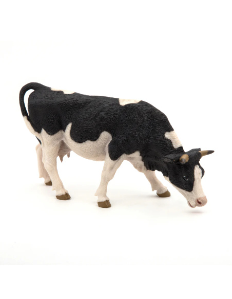 Figurine Vache noire et blanche broutant Papo 51150 — Figurine réaliste