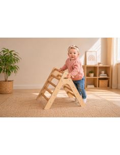 Triangle de Pikler en Bois Naturel – Stimulez la Motricité des Enfants