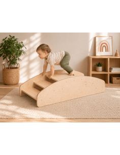 Pont d'escalade Pikler avec marches | MOVA bouleau 2-en-1