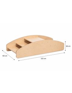 Pont d'escalade Pikler avec marches | MOVA bouleau 2-en-1 2