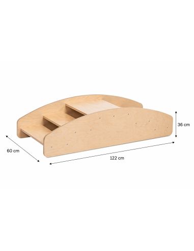 Pont d'escalade Pikler avec marches | MOVA bouleau 2-en-1