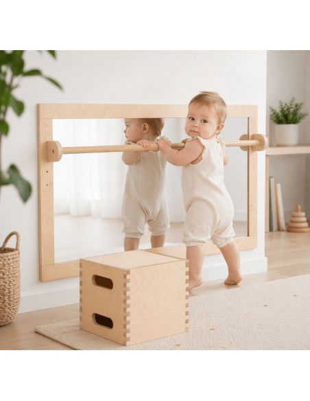 Miroir motricité barre traction | Éveil Pikler Montessori