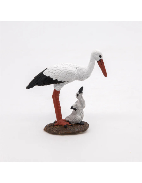 Figurine cigogne et son bébé Papo 50159 - Oiseau