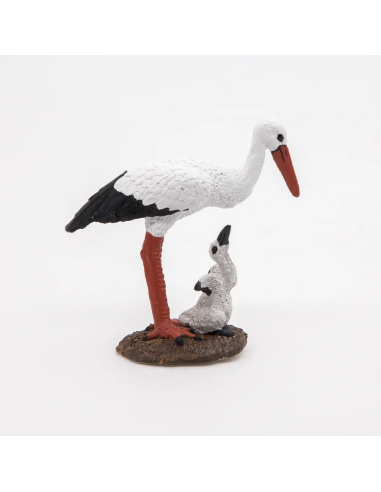 Figurine cigogne et son bébé Papo 50159 - Oiseau