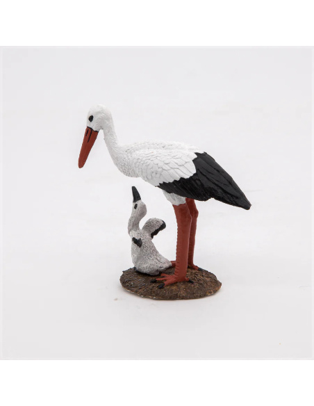 Figurine cigogne et son bébé Papo 50159 - Oiseau