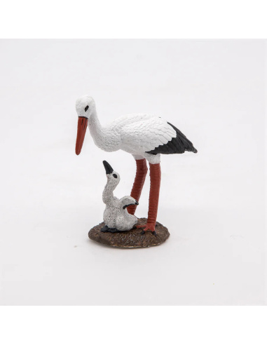 Figurine cigogne et son bébé Papo 50159 - Oiseau