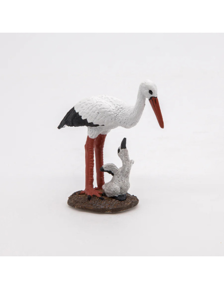 Figurine cigogne et son bébé Papo 50159 - Oiseau