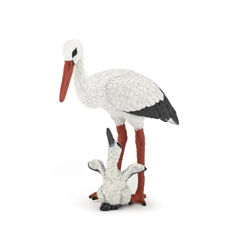 Figurine cigogne et son bébé Papo 50159 - Oiseau