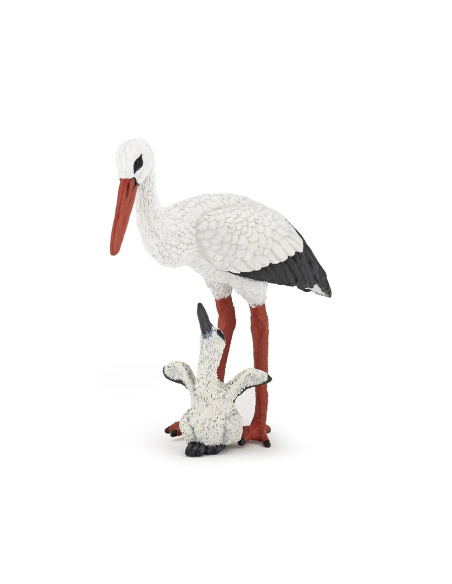 Figurine cigogne et son bébé Papo 50159 - Oiseau