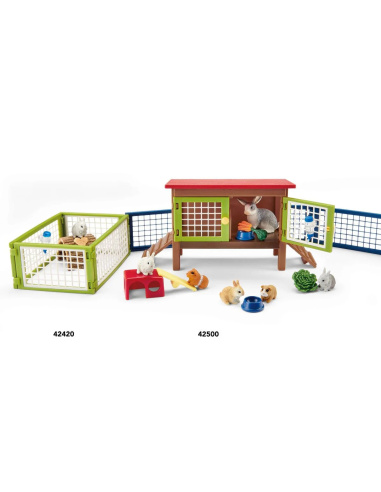 Coffret Schleich 42500 Lapins et Cochons d’Inde avec Accessoires