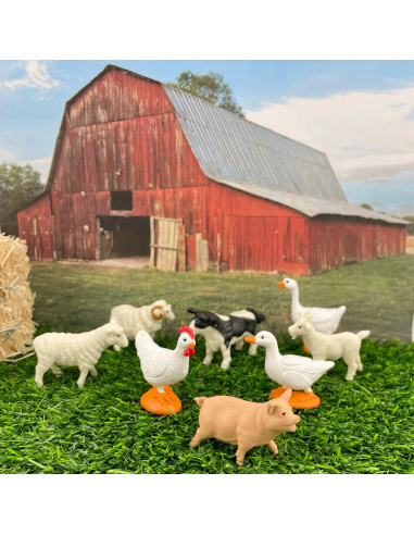 Figurines Animaux de la ferme - tube Safari Ltd® 695204 | Jouet réaliste | Matériel pédagogiqueAnimaux Montessori