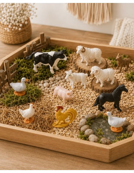 Figurines Animaux de la ferme - tube Safari Ltd® 695204 | Jouet réaliste | Matériel pédagogiqueAnimaux Montessori