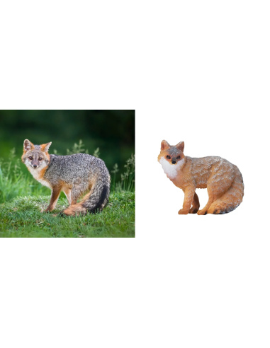 Renard gris Toymany – Petite figurine sauvage