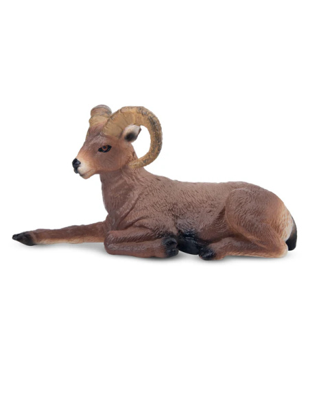Petite figurine mouflon canadien ToyMany | Couché, 6,7 cm