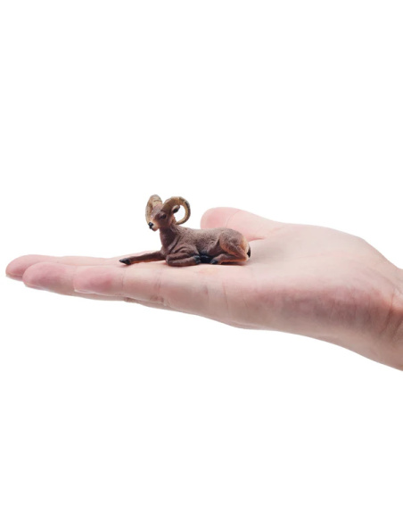 Petite figurine mouflon canadien ToyMany | Couché, 6,7 cm