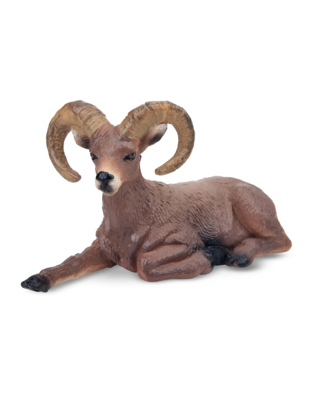 Petite figurine mouflon canadien ToyMany | Couché, 6,7 cm