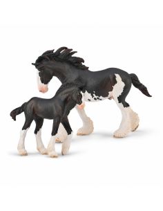 Lot Clydesdale Étalon + Poulain 1:20 - CollectA